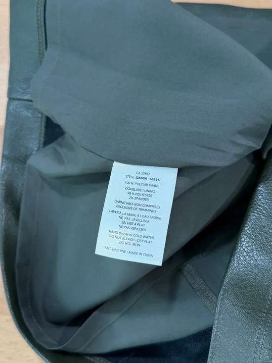 Melissa Nepton Damia Leather Mini Skirt in Dark Khaki Size XS